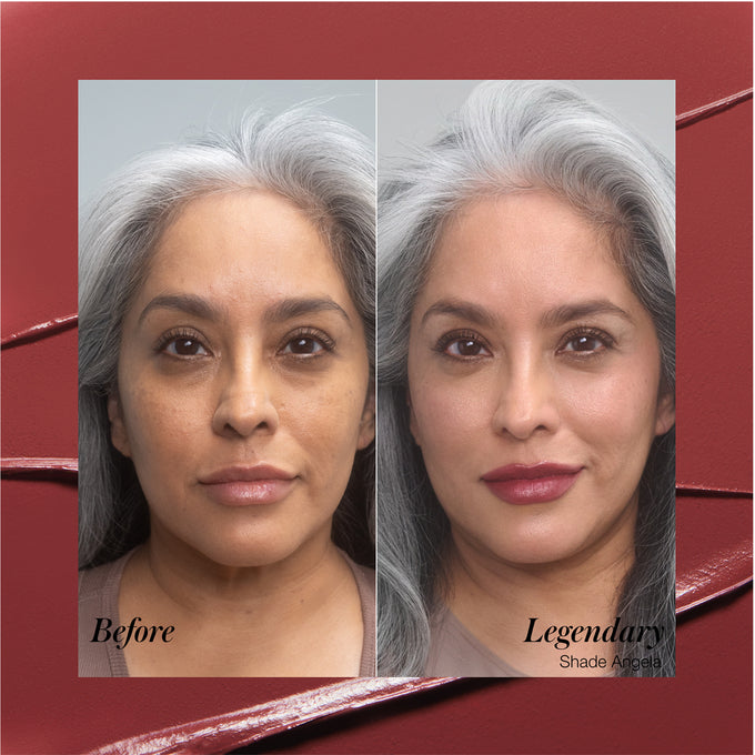 Legendary Serum Lipstick - Makeup - RMS Beauty - Legendary-Lipstick-Angela-BeforeandAfter - The Detox Market | 