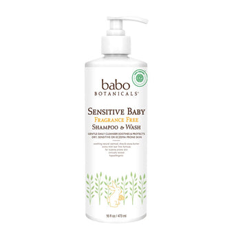 Babo Botanicals-Sensitive Baby Fragrance Free Shampoo & Wash-