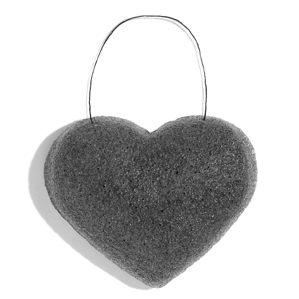 One Love Organics-Organic Cleansing Sponge-Bamboo Charcoal Heart-