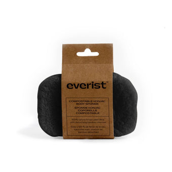 Everist-Compostable Konjac Body Sponge - Charcoal-Body-TheCharcoalCompostableKonjacBodySponge-image1-The Detox Market | 